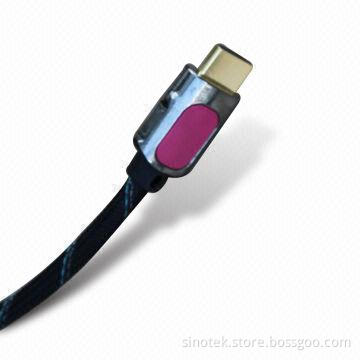 HDMI Cable with Metal Shell, Protective Sleeve and Logo Plate Materials